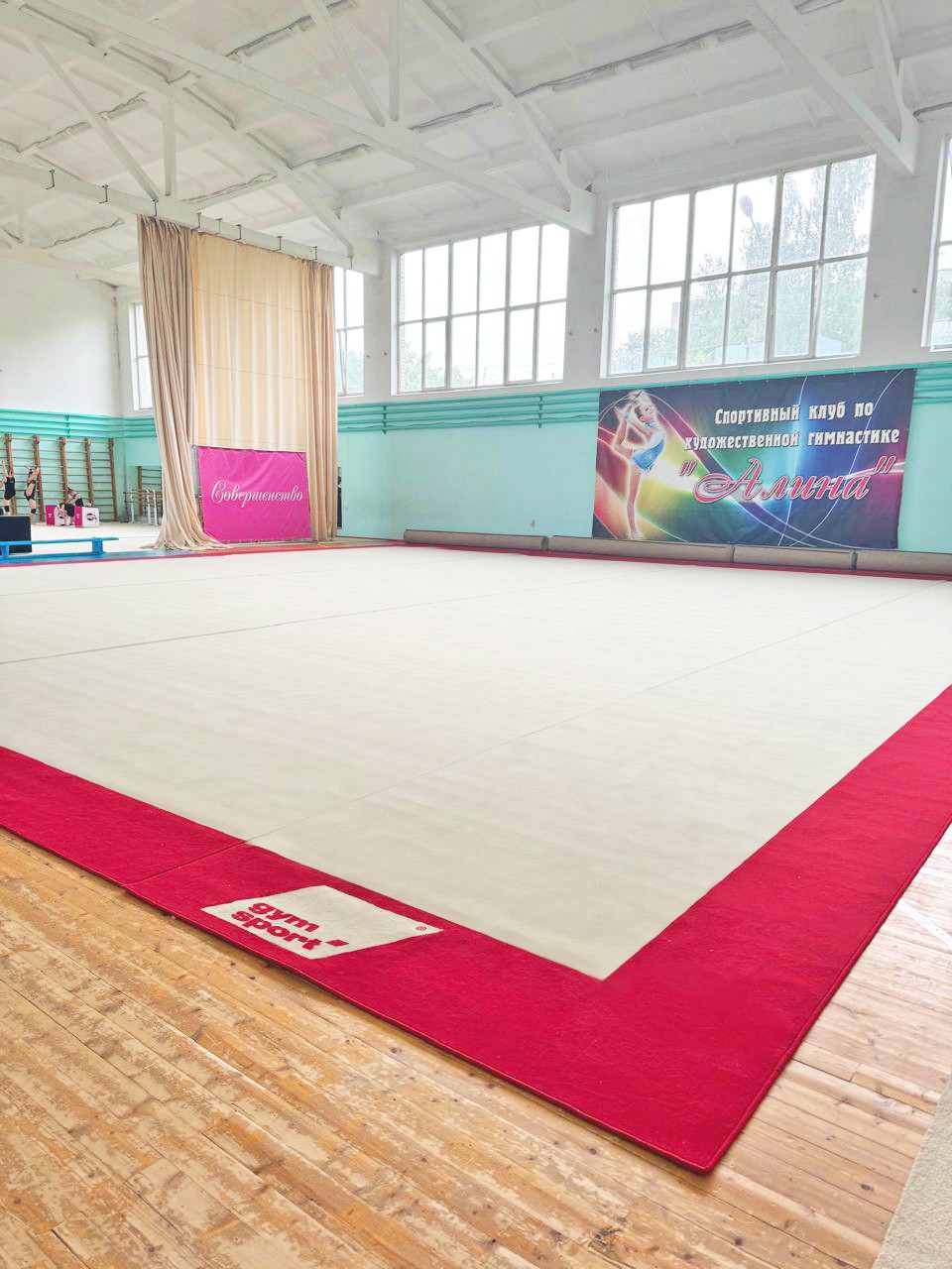 Соревновательный ковер для художественной гимнастики GYMSPORT PROF PREMIUM RED 14Х14