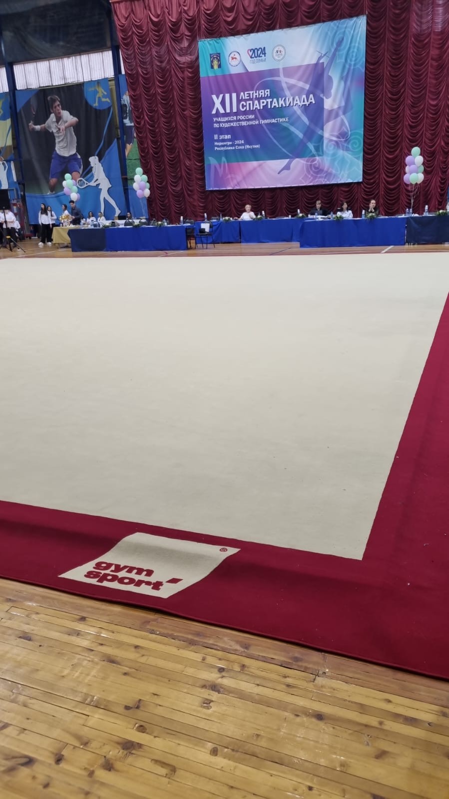 Соревновательный ковер для художественной гимнастики GYMSPORT PROF PREMIUM RED 14Х14