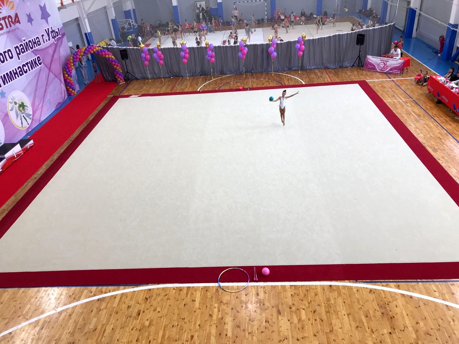 Соревновательный ковер для художественной гимнастики GYMSPORT PROF PREMIUM RED 14Х14